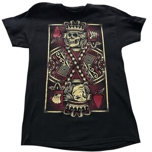 DOM Suicide King Black Crewneck Graphic Tee Mens Size M 100% Cotton Streetwear